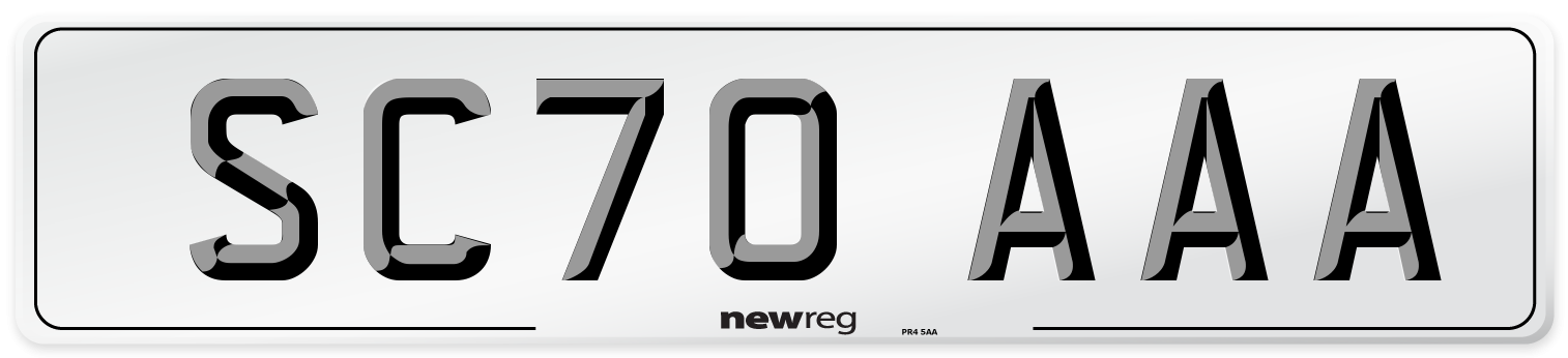SC70 AAA Number Plate from New Reg